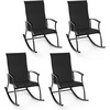 image:imageGiantex Outdoor Rocking Chair Set of 2  Patio Rocking Chairs wBreathable Backrest Sturdy Metal Frame amp Safe Ergonomic Design Cozy Fabric Rocker for Backyard Poolside 330 lbs BlackBlack