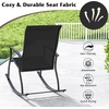 image:imageGiantex Outdoor Rocking Chair Set of 2  Patio Rocking Chairs wBreathable Backrest Sturdy Metal Frame amp Safe Ergonomic Design Cozy Fabric Rocker for Backyard Poolside 330 lbs BlackBlack
