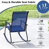image:imageGiantex Outdoor Rocking Chair Set of 2  Patio Rocking Chairs wBreathable Backrest Sturdy Metal Frame amp Safe Ergonomic Design Cozy Fabric Rocker for Backyard Poolside 330 lbs BlackNavy