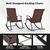 image:imageGiantex Outdoor Rocking Chair Set of 2  Patio Rocking Chairs wBreathable Backrest Sturdy Metal Frame amp Safe Ergonomic Design Cozy Fabric Rocker for Backyard Poolside 330 lbs BlackBrown