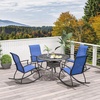 image:imageGiantex Outdoor Rocking Chair Set of 2  Patio Rocking Chairs wBreathable Backrest Sturdy Metal Frame amp Safe Ergonomic Design Cozy Fabric Rocker for Backyard Poolside 330 lbs BlackNavy