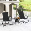 image:imageGiantex Outdoor Rocking Chair Set of 2  Patio Rocking Chairs wBreathable Backrest Sturdy Metal Frame amp Safe Ergonomic Design Cozy Fabric Rocker for Backyard Poolside 330 lbs BlackBlack