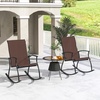 image:imageGiantex Outdoor Rocking Chair Set of 2  Patio Rocking Chairs wBreathable Backrest Sturdy Metal Frame amp Safe Ergonomic Design Cozy Fabric Rocker for Backyard Poolside 330 lbs BlackBrown