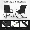 image:imageGiantex Outdoor Rocking Chair Set of 2  Patio Rocking Chairs wBreathable Backrest Sturdy Metal Frame amp Safe Ergonomic Design Cozy Fabric Rocker for Backyard Poolside 330 lbs BlackBlack
