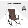 image:imageGiantex Outdoor Rocking Chair Set of 2  Patio Rocking Chairs wBreathable Backrest Sturdy Metal Frame amp Safe Ergonomic Design Cozy Fabric Rocker for Backyard Poolside 330 lbs BlackBrown