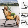 image:imageGiantex Outdoor Rocking Chair Set of 2  Patio Rocking Chairs wBreathable Backrest Sturdy Metal Frame amp Safe Ergonomic Design Cozy Fabric Rocker for Backyard Poolside 330 lbs BlackBlack