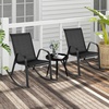 image:imageGiantex Outdoor Rocking Chairs Set of 2 Patio Rocking Chairs wBreathable Seat amp Back HeavyDuty Metal Support Ergonomic Outside Rocker for Backyard Poolside Garden 2 BrownBlack