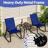 image:imageGiantex Outdoor Rocking Chairs Set of 2 Patio Rocking Chairs wBreathable Seat amp Back HeavyDuty Metal Support Ergonomic Outside Rocker for Backyard Poolside Garden 2 BrownBlue