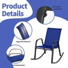 image:imageGiantex Outdoor Rocking Chairs Set of 2 Patio Rocking Chairs wBreathable Seat amp Back HeavyDuty Metal Support Ergonomic Outside Rocker for Backyard Poolside Garden 2 BrownBlue