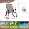 image:imageGiantex Outdoor Rocking Chairs Set of 2 Patio Rocking Chairs wBreathable Seat amp Back HeavyDuty Metal Support Ergonomic Outside Rocker for Backyard Poolside Garden 2 BrownLight Coffee