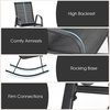 image:imageGiantex Outdoor Rocking Chairs Set of 2 Patio Rocking Chairs wBreathable Seat amp Back HeavyDuty Metal Support Ergonomic Outside Rocker for Backyard Poolside Garden 2 BrownBlack