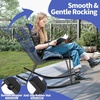 image:imageGiantex Outdoor Rocking Chairs Set of 2 Patio Rocking Chairs wBreathable Seat amp Back HeavyDuty Metal Support Ergonomic Outside Rocker for Backyard Poolside Garden 2 BrownBlue