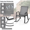image:imageGiantex Outdoor Rocking Chairs Set of 2 Patio Rocking Chairs wBreathable Seat amp Back HeavyDuty Metal Support Ergonomic Outside Rocker for Backyard Poolside Garden 2 BrownGrey