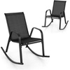 image:imageGiantex Outdoor Rocking Chairs Set of 2 Patio Rocking Chairs wBreathable Seat amp Back HeavyDuty Metal Support Ergonomic Outside Rocker for Backyard Poolside Garden 2 BrownBlack