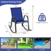image:imageGiantex Outdoor Rocking Chairs Set of 2 Patio Rocking Chairs wBreathable Seat amp Back HeavyDuty Metal Support Ergonomic Outside Rocker for Backyard Poolside Garden 2 BrownBlue