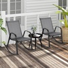 image:imageGiantex Outdoor Rocking Chairs Set of 2 Patio Rocking Chairs wBreathable Seat amp Back HeavyDuty Metal Support Ergonomic Outside Rocker for Backyard Poolside Garden 2 BrownGrey