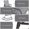 image:imageGiantex Outdoor Rocking Chairs Set of 2 Patio Rocking Chairs wBreathable Seat amp Back HeavyDuty Metal Support Ergonomic Outside Rocker for Backyard Poolside Garden 2 BrownGrey
