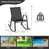 image:imageGiantex Outdoor Rocking Chairs Set of 2 Patio Rocking Chairs wBreathable Seat amp Back HeavyDuty Metal Support Ergonomic Outside Rocker for Backyard Poolside Garden 2 BrownBlack