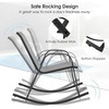 image:imageGiantex Outdoor Rocking Chairs Set of 2 Patio Rocking Chairs wBreathable Seat amp Back HeavyDuty Metal Support Ergonomic Outside Rocker for Backyard Poolside Garden 2 BrownGrey