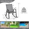 image:imageGiantex Outdoor Rocking Chairs Set of 2 Patio Rocking Chairs wBreathable Seat amp Back HeavyDuty Metal Support Ergonomic Outside Rocker for Backyard Poolside Garden 2 BrownGrey