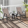 image:imageGiantex Outdoor Rocking Chairs Set of 2 Patio Rocking Chairs wBreathable Seat amp Back HeavyDuty Metal Support Ergonomic Outside Rocker for Backyard Poolside Garden 2 BrownLight Coffee