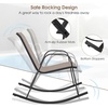 image:imageGiantex Outdoor Rocking Chairs Set of 2 Patio Rocking Chairs wBreathable Seat amp Back HeavyDuty Metal Support Ergonomic Outside Rocker for Backyard Poolside Garden 2 BrownLight Coffee