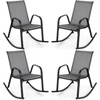 image:imageGiantex Outdoor Rocking Chairs Set of 2 Patio Rocking Chairs wBreathable Seat amp Back HeavyDuty Metal Support Ergonomic Outside Rocker for Backyard Poolside Garden 2 BrownGrey