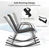 image:imageGiantex Outdoor Rocking Chairs Set of 2 Patio Rocking Chairs wBreathable Seat amp Back HeavyDuty Metal Support Ergonomic Outside Rocker for Backyard Poolside Garden 2 BrownBlack