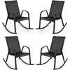 image:imageGiantex Outdoor Rocking Chairs Set of 2 Patio Rocking Chairs wBreathable Seat amp Back HeavyDuty Metal Support Ergonomic Outside Rocker for Backyard Poolside Garden 2 BrownBlack