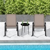 image:imageGiantex Outdoor Rocking Chairs Set of 2 Patio Rocking Chairs wBreathable Seat amp Back HeavyDuty Metal Support Ergonomic Outside Rocker for Backyard Poolside Garden 2 BrownLight Coffee
