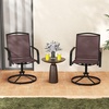 image:imageGiantex Outdoor Swivel Chairs Set of 2 All Weather 360 Patio Rockers with High Backrest Breathable Seat HeavyDuty Round Metal Base Patio Dining Chairs for Porch Garden Lawn Poolside BlackBrown
