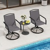 image:imageGiantex Outdoor Swivel Chairs Set of 2 All Weather 360 Patio Rockers with High Backrest Breathable Seat HeavyDuty Round Metal Base Patio Dining Chairs for Porch Garden Lawn Poolside BlackGrey