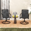 image:imageGiantex Outdoor Swivel Chairs Set of 2 All Weather 360 Patio Rockers with High Backrest Breathable Seat HeavyDuty Round Metal Base Patio Dining Chairs for Porch Garden Lawn Poolside BlackBlack