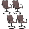 image:imageGiantex Outdoor Swivel Chairs Set of 2 All Weather 360 Patio Rockers with High Backrest Breathable Seat HeavyDuty Round Metal Base Patio Dining Chairs for Porch Garden Lawn Poolside BlackBrown