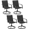 image:imageGiantex Outdoor Swivel Chairs Set of 2 All Weather 360 Patio Rockers with High Backrest Breathable Seat HeavyDuty Round Metal Base Patio Dining Chairs for Porch Garden Lawn Poolside BlackBlack