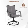 image:imageGiantex Outdoor Swivel Chairs Set of 2 All Weather 360 Patio Rockers with High Backrest Breathable Seat HeavyDuty Round Metal Base Patio Dining Chairs for Porch Garden Lawn Poolside BlackGrey