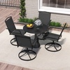 image:imageGiantex Outdoor Swivel Chairs Set of 2 All Weather 360 Patio Rockers with High Backrest Breathable Seat HeavyDuty Round Metal Base Patio Dining Chairs for Porch Garden Lawn Poolside BlackBlack