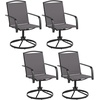 image:imageGiantex Outdoor Swivel Chairs Set of 2 All Weather 360 Patio Rockers with High Backrest Breathable Seat HeavyDuty Round Metal Base Patio Dining Chairs for Porch Garden Lawn Poolside BlackGrey