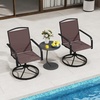 image:imageGiantex Outdoor Swivel Chairs Set of 2 All Weather 360 Patio Rockers with High Backrest Breathable Seat HeavyDuty Round Metal Base Patio Dining Chairs for Porch Garden Lawn Poolside BlackBrown