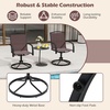 image:imageGiantex Outdoor Swivel Chairs Set of 2 All Weather 360 Patio Rockers with High Backrest Breathable Seat HeavyDuty Round Metal Base Patio Dining Chairs for Porch Garden Lawn Poolside BlackBrown