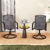 image:imageGiantex Outdoor Swivel Chairs Set of 2 All Weather 360 Patio Rockers with High Backrest Breathable Seat HeavyDuty Round Metal Base Patio Dining Chairs for Porch Garden Lawn Poolside BlackGrey