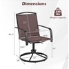 image:imageGiantex Outdoor Swivel Chairs Set of 2 All Weather 360 Patio Rockers with High Backrest Breathable Seat HeavyDuty Round Metal Base Patio Dining Chairs for Porch Garden Lawn Poolside BlackBrown