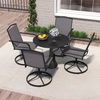 image:imageGiantex Outdoor Swivel Chairs Set of 2 All Weather 360 Patio Rockers with High Backrest Breathable Seat HeavyDuty Round Metal Base Patio Dining Chairs for Porch Garden Lawn Poolside BlackGrey