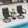 image:imageGiantex Outdoor Swivel Chairs Set of 2 All Weather 360 Patio Rockers with High Backrest Breathable Seat HeavyDuty Round Metal Base Patio Dining Chairs for Porch Garden Lawn Poolside BlackBlack