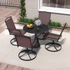 image:imageGiantex Outdoor Swivel Chairs Set of 2 All Weather 360 Patio Rockers with High Backrest Breathable Seat HeavyDuty Round Metal Base Patio Dining Chairs for Porch Garden Lawn Poolside BlackBrown