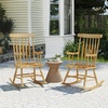 image:imageGiantex Outdoor Wood Rocking Chair  Patio Rocking Chair with Solid Rubber Wood Frame Slat Back Outside amp Indoor Rocker for Garden Poolside Balcony Backyard Lawn Front Porch Rocker NaturalNatural