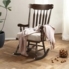 image:imageGiantex Outdoor Wood Rocking Chair  Patio Rocking Chair with Solid Rubber Wood Frame Slat Back Outside amp Indoor Rocker for Garden Poolside Balcony Backyard Lawn Front Porch Rocker NaturalDark Coffee