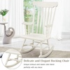 image:imageGiantex Outdoor Wood Rocking Chair  Patio Rocking Chair with Solid Rubber Wood Frame Slat Back Outside amp Indoor Rocker for Garden Poolside Balcony Backyard Lawn Front Porch Rocker NaturalWhite