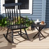 image:imageGiantex Outdoor Wood Rocking Chair  Patio Rocking Chair with Solid Rubber Wood Frame Slat Back Outside amp Indoor Rocker for Garden Poolside Balcony Backyard Lawn Front Porch Rocker NaturalBlack