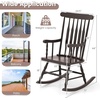 image:imageGiantex Outdoor Wood Rocking Chair  Patio Rocking Chair with Solid Rubber Wood Frame Slat Back Outside amp Indoor Rocker for Garden Poolside Balcony Backyard Lawn Front Porch Rocker NaturalDark Coffee